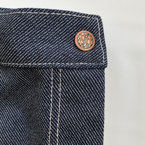 Vintage Western Flare Pants Sears, Dark Blue "Denim Look" Stretch 1970s Retro - Picture 12 of 13